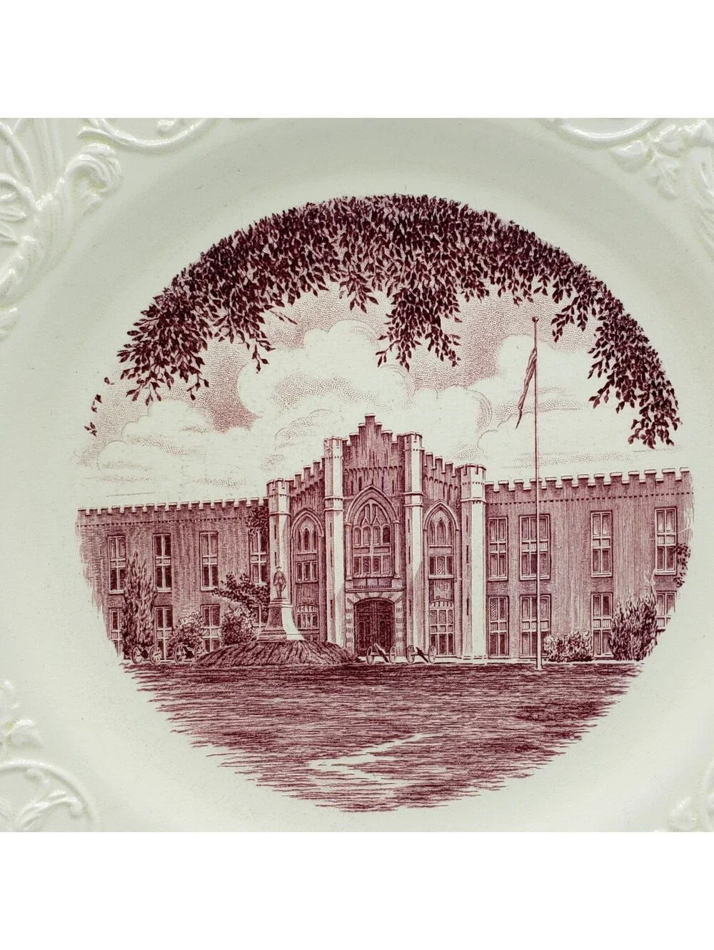 Vintage Wedgwood Virginia Military Inst. Plate Stonewall Jackson Arch. 1st. Ed